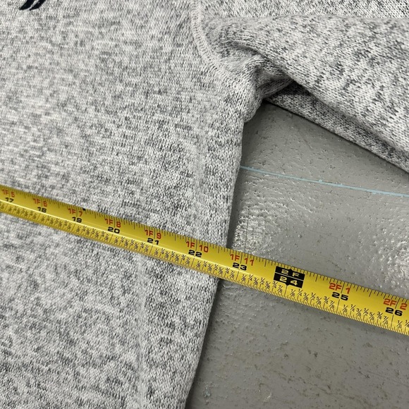 Nautica Sweater Mens Large Gray 1/4 Zip Mock Neck Knit Pullover Logo Casual - Picture 7 of 8